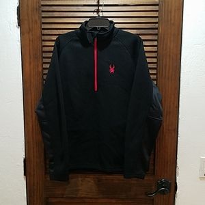 Men's Spyder Constant Full Zip Sweater Black/Red L